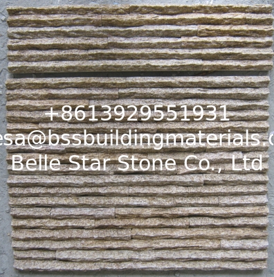 Yellow Mountain Face Granite Culture Stone,Outdoor Landscaping Stone Veneer,Real Stacked Stone