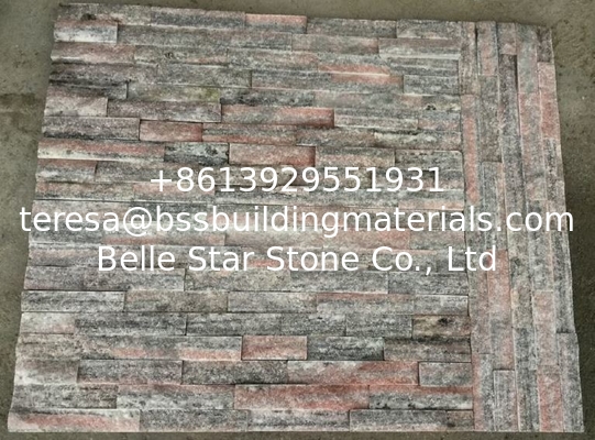 Peach Rough Face Quartzite Stone Cladding,Outdoor Wall Stacked Stone,Indoor Culture Stone Wall