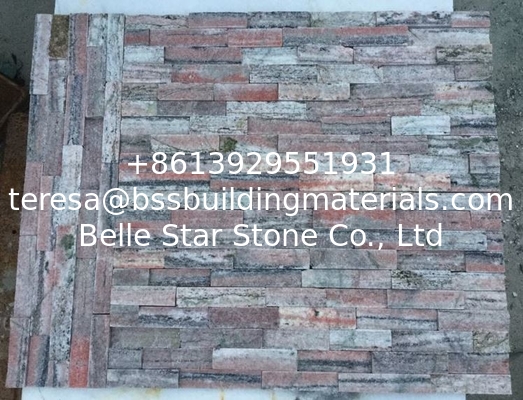 Peach Rough Face Quartzite Stone Cladding,Outdoor Wall Stacked Stone,Indoor Culture Stone Wall