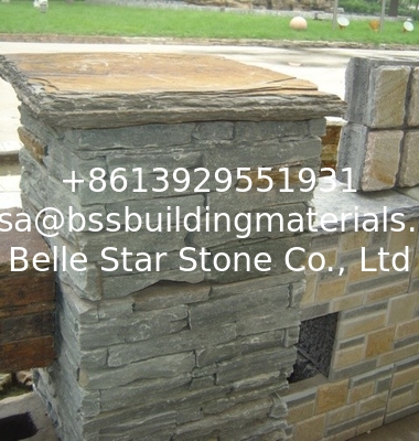 Green Slate Column,Natural Stone Pillar,Ledgestone Pillar,Green Stone Postbox,Gate Green Pillar
