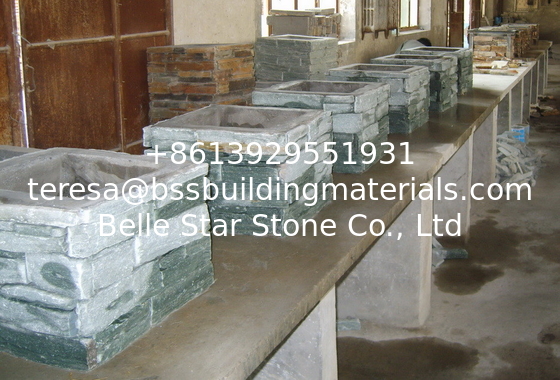 Green Slate Column,Natural Stone Pillar,Ledgestone Pillar,Green Stone Postbox,Gate Green Pillar