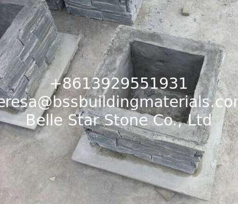 Grey Slate Column,Natural Stone Pillar,Ledgestone Pillar,Grey Stone Postbox,Gate Grey Pillar