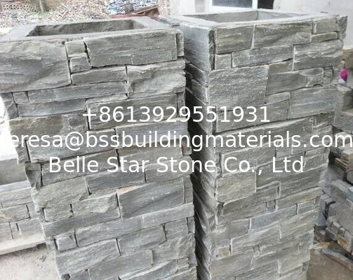 Grey Slate Column,Natural Stone Pillar,Ledgestone Pillar,Grey Stone Postbox,Gate Grey Pillar