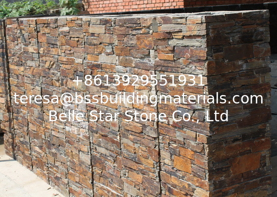 Rusty Slate Column,Natural Stone Pillar,Ledgestone Pillar,Multicolor Stone Postbox,Gate Rusty Pillar