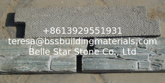 Green Slate Cemented Stacked Stone,Natural Green Z Stone Cladding,Outdoor Wall Ledger Panels