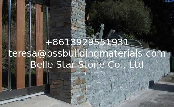 Green Slate Cemented Stacked Stone,Natural Green Z Stone Cladding,Outdoor Wall Ledger Panels