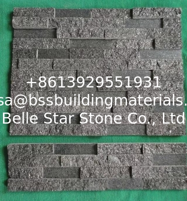 Black Diamond Quartzite Stacked Stone,Split Face+Polished Surface Black Culture Stone,Quartzite Ledgestone,Stone Panels