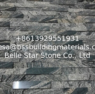 China Juparana Granite 3D Culture Stone,Polished Face Multicolour Grain Ledgestone,Grey Granite 3D Stacked Stone