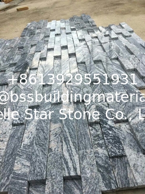 China Juparana Granite 3D Culture Stone,Polished Face Multicolour Grain Ledgestone,Grey Granite 3D Stacked Stone