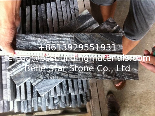 Black forest marble ledgestone,black wooden marble stone cladding,black marble stacked stone,marble culture stone