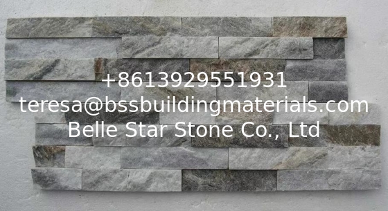 Silver White Quartzite Stone Cladding,Natural Quartzite Culture Stone,Split Face Ledgestone,Blacksplash Stone Panels