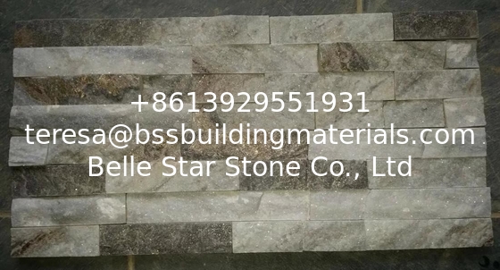 Silver White Quartzite Stone Cladding,Natural Quartzite Culture Stone,Split Face Ledgestone,Blacksplash Stone Panels