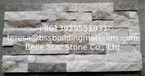 Silver White Quartzite Stone Cladding,Natural Quartzite Culture Stone,Split Face Ledgestone,Blacksplash Stone Panels