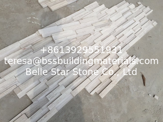 White Wooden Marble 3D Culture Stone,White Serpeggiante Marble Ledgestone,Chenille White Marble Stacked stone,Wall Panel