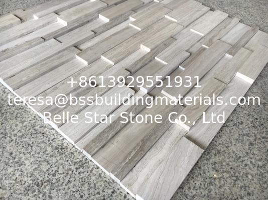White Wooden Marble 3D Culture Stone,White Serpeggiante Marble Ledgestone,Chenille White Marble Stacked stone,Wall Panel