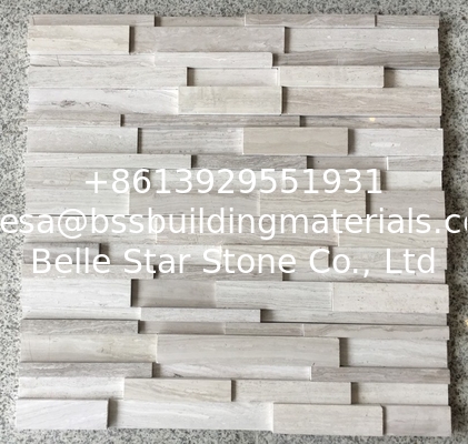 White Wooden Marble 3D Culture Stone,White Serpeggiante Marble Ledgestone,Chenille White Marble Stacked stone,Wall Panel