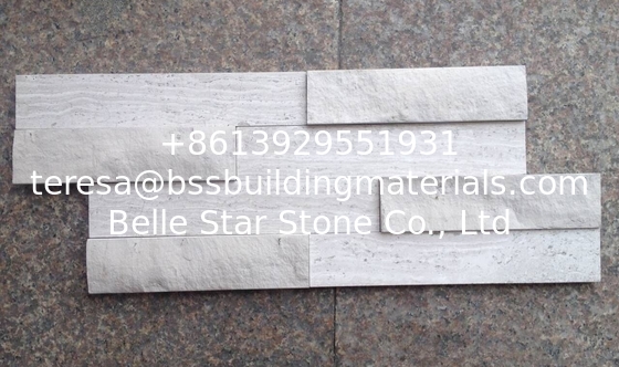 White Wooden Marble Blacksplash Stacked Stone,China Serpeggiante Marble Culture Stone,Chenille White Marble Stack stone