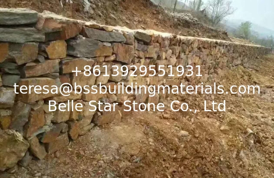 Multicolor Slate Retaining Wall Stone,Rusty Slate Garden Stone,Random Rustic Slate Stone,Landscaping Stone
