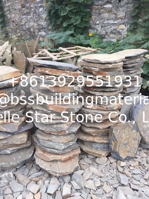 Multicolor Slate Stepping Stones,Rusty Slate Round Garden Pavers,Natural Stone Pavement for Landscaping
