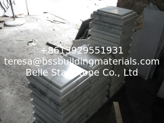 China White Marble Wall Coping, Guangxi White Marble Pillar Cap, China Carrara Marble Pier Cap,Column Top