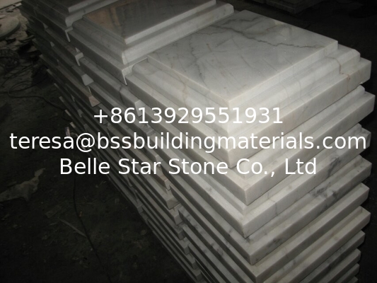 China White Marble Wall Coping, Guangxi White Marble Pillar Cap, China Carrara Marble Pier Cap,Column Top