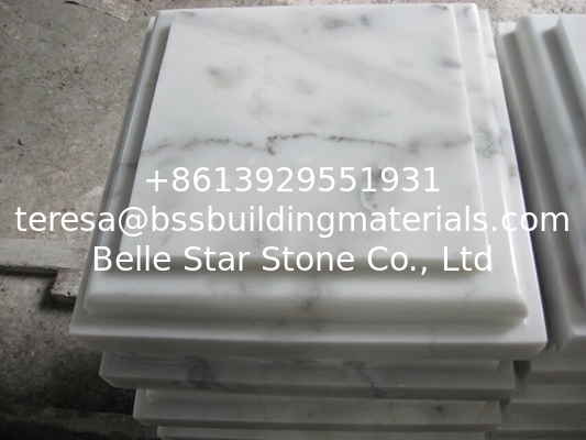 White Marble Column Cap, Wall Coping Stone, Guangxi White Marble Pillar Cap, China Carrara Marble Pier Cap