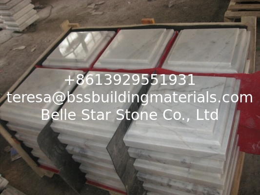 White Marble Column Cap, Wall Coping Stone, Guangxi White Marble Pillar Cap, China Carrara Marble Pier Cap