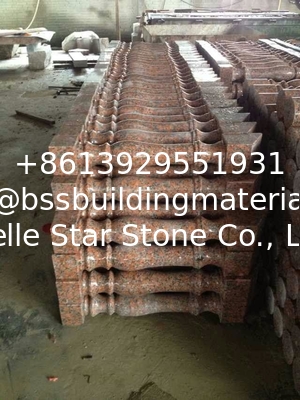 G562 Red Granite Staircase Baluster, Crown Red Granite Balustrade, China Capao Bonito Granite Railing