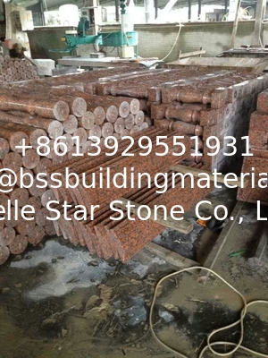 Maple Leaf Red Granite Staircase Handrail, Crown Red Granite Balustrade, China Capao Bonito Granite Banisters