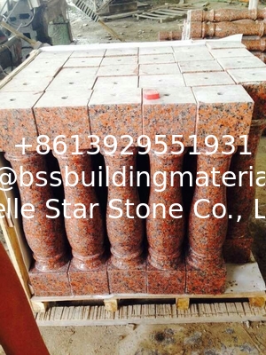 G562 Red Granite Baluster, Maple Leaf Red Granite Handrail, China Capao Bonito Granite Railing, Red Balustrade