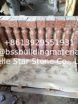 G562 Red Granite Baluster, Maple Leaf Red Granite Handrail, China Capao Bonito Granite Railing, Red Balustrade