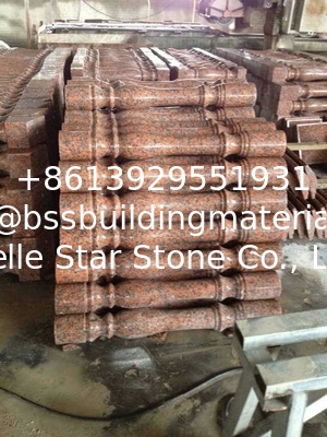G562 Crown Red Granite Baluster, Maple Leaf Red Granite Balustrade, China Capao Bonito Granite Railing