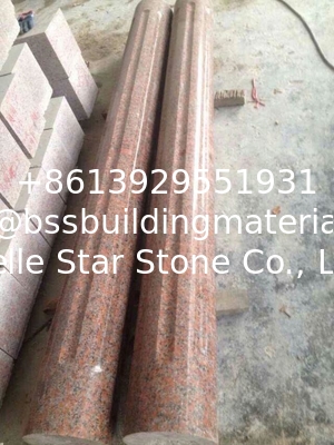 G562 Maple Leaf Red Granite Column, Crown Red Granite Roman Columns, China Capao Bonito Granite Columns
