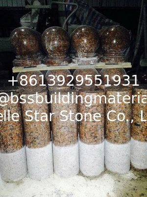 G562 Maple Leaf Red Granite Packing Stones,Capao Bonito Granite Packing Curb Stone,Red Granite Packing Stop Ball Stone