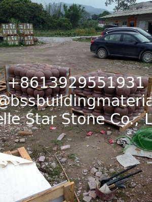 G562 Maple Leaf Red Granite Packing Stones,Capao Bonito Granite Packing Curb Stone,Red Granite Packing Stop Ball Stone