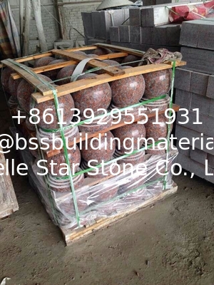 G562 Maple Leaf Red Granite Packing Stones,Capao Bonito Granite Packing Curb Stone,Red Granite Packing Stop Ball Stone