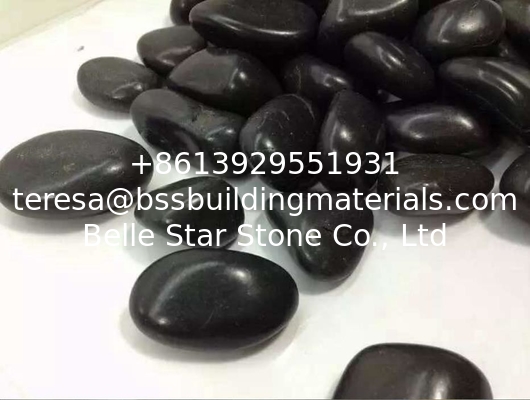 Polished Black Pebble Stones,Black Cobble Stones,Black River Stones,Cobble River Pebbles,Landscaping Pebbles