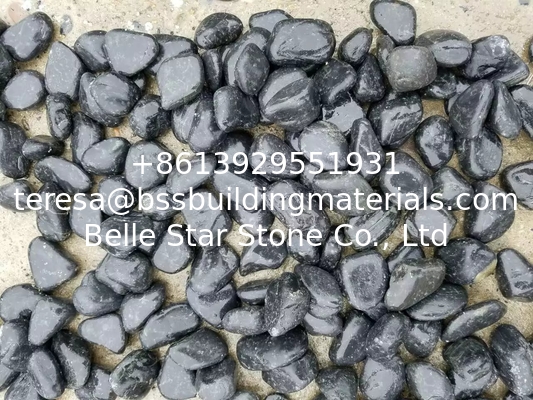 Polished Black Pebble Stones,Black Cobble Stones,Black River Stones,Cobble River Pebbles,Landscaping Pebbles