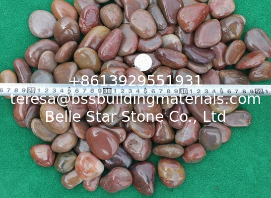 Polished Pebble Stones,Red Cobble Stones,Red River Stones,Cobble River Pebbles,Landscaping Pebbles