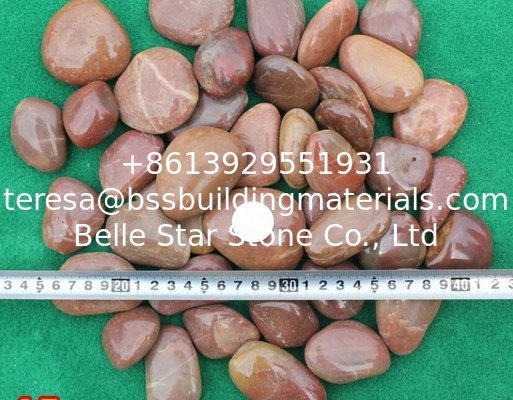 Polished Pebble Stones,Red Cobble Stones,Red River Stones,Cobble River Pebbles,Landscaping Pebbles
