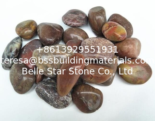Polished Pebble Stones,Red Cobble Stones,Red River Stones,Cobble River Pebbles,Landscaping Pebbles