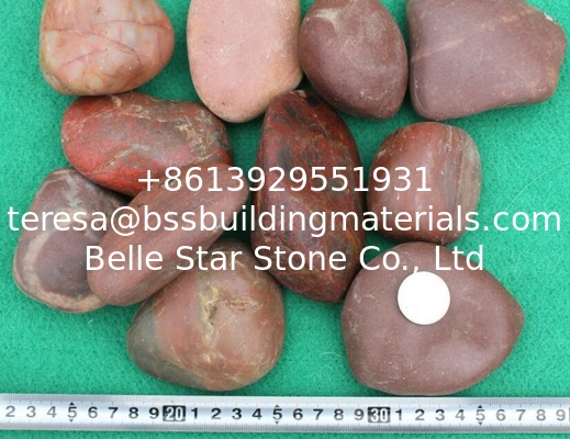 Polished Pebble Stones,Red Cobble Stones,Red River Stones,Cobble River Pebbles,Landscaping Pebbles