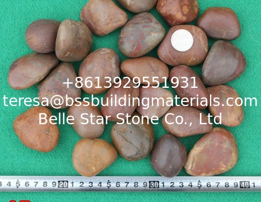 Polished Pebble Stones,Red Cobble Stones,Red River Stones,Cobble River Pebbles,Landscaping Pebbles