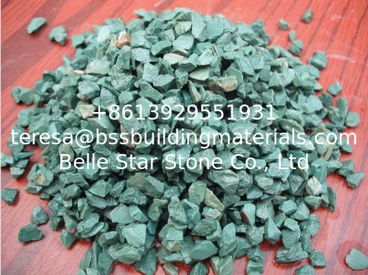 Peacock Green Gravel,Yellow Crushed Stone,Broken Stones,Green Machine-Made Pebbles,Landscaping Gravels