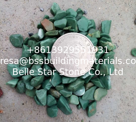Peacock Green Gravel,Yellow Crushed Stone,Broken Stones,Green Machine-Made Pebbles,Landscaping Gravels
