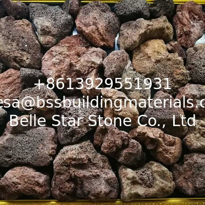 Red/Brown Lava Stone Rock,Lava Stone Pebbles,Red Lava Stone Cladding,Red Basalt Pebbles