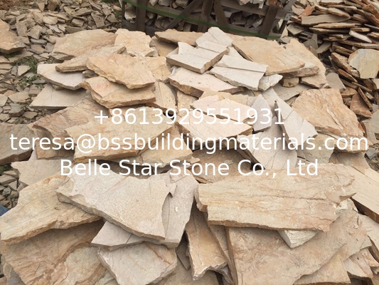 New Yellow Slate Random Flagstones,Slate Irregular Flagstones,Slate Crazy Stones,Yellow Random Stones
