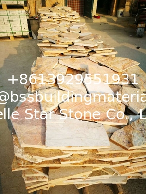 New Yellow Slate Random Flagstones,Slate Irregular Flagstones,Slate Crazy Stones,Yellow Random Stones
