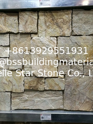 New Yellow Slate Wall Tiles,Yellow Retaining Wall,Slate Wall Stone Cladding,Yellow Stone Tiles