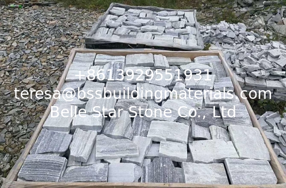 Cloudy Grey Quartzite Random Stone,Silver Grey Quartzite Field Stone Veneer,Quartzite Stack Stone